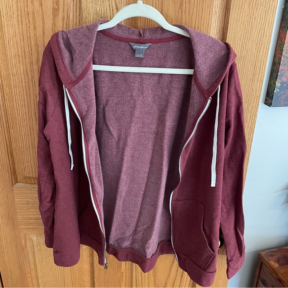 Eddie Bauer Maroon Zip-Up Hoodie